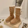 Zapatos de algodón cálidos con felpa, botas largas de doble uso para mujeres menudas, nuevo estilo 2026, otoño e invierno, suela gruesa, que aumentan la altura, botas de nieve