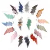 Europa y Estados Unidos venta caliente polvo natural Colgante de cristal rayo Piedra Ojo de Tigre forma de rayo Joyería collar colgante pendientes de rayo