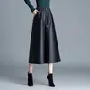 Pantalones anchos de piel sintética con caída para mujer, nuevo estilo otoño e invierno 2026, adelgazantes, holgados, de cintura alta, cropped, casuales, modernos