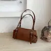 Bolsa de Bowling Vintage em Couro Fosco Outono Inverno Bolsa de Ombro Único de Grande Capacidade para o Dia a Dia Bolsa de Couro Macio de Alta Qualidade para o Braço
