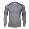 Cor Sólida Esportiva Justa Colorida Manga Longa Secagem Rápida Camada Base Elástica Respirável Corrida Basquete Futebol Absorvente de Suor Roupas de Treino