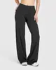 Pantalones de Yoga Acampanados Transfronterizos, Cintura Plegable Pierna Recta Suaves de Secado Rápido Cadera de Durazno Caramelo Pantalones de Yoga Fitness para Mujer Exteriores