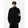Suéter Informal de Moda Otoño e Invierno para Hombre, Estilo Caballero Británico, Jersey de Punto Vintage a Rayas y Bloques de Color