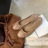 Zapatos Pequeños de Piel 2026 Nuevo Estilo Primavera y Otoño Retro Moño Punta Redonda Sin Cordones Planos Boca Baja Zapatos Mary Jane para Mujer