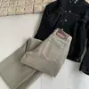 Filtro de baixa saturação! ~Jeans de cintura alta, perna reta e elasticidade em quatro direções para mulheres, novo 2026, calça larga solta estilo vintage