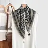 Pañuelo Cuadrado Vintage con Borlas Estampado Paisley Pañuelo para el Cuello con Colgante Estampado de Lunares y Anacardos Pañuelo de Seda con Flecos para Mujer Imitación de Algodón y Lino