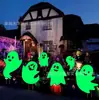 Placa de Jardim de Halloween Mais Vendida Transfronteiriça, Placa Decorativa Assustadora de Fantasma Branco que Brilha no Escuro para Festa de Feriado