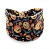Faixa de Cabelo Halloween Europeia e Americana Faixa de Cabeça com Estampa de Caveira Lenço Largo Elástico Esportivo Yoga Nó na Cabeça