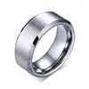 Anillo de acero de titanio mate biselado doble de 4 mm 6 mm 8 mm, temperamento todo partido, anillo simple liso popular europeo y americano, anillo de pareja