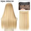 110g Fibra de Alta Temperatura Extensiones de Cabello Invisibles Cortina de Cabello con Hilo de Pescar Cabello Largo Liso Peluca de Fibra Sintética 180 C