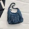 Mochila para Mujer Estilo Bosque Vintage Shuai Mijia 2026 Nueva Bolsa de Hombro de Gran Capacidad Mochila de Viaje Bolso Tote de Mezclilla