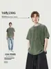 Camisetas de manga corta holgadas, con hombros caídos y estilo moderno al por mayor, algodón peinado de peso pesado de 180 g, acabado lavado y desgastado, estilo vintage oversize transfronterizo
