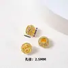 Acessórios de cristal DIY para pulseiras, contas espaçadoras douradas com areia, materiais para joias banhados a ouro cobre e acessórios de cordão feitos à mão