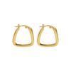 Marca Aretes Geométricos Exagerados en Forma de U Franceses Europeos y Americanos Aretes Simples Atmosféricos Acero de Titanio Oro de 18K Aretes Distintivos de Moda