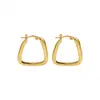 MARKA Pendientes geométricos en forma de U exagerados de estilo francés europeo y americano pendientes simples retro a la moda acero de titanio oro de 18 quilates F473