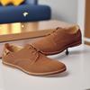 Sapatos Casuais Masculinos de Outono Flats Britânicos Couro Camurça Nobuck Sola de Borracha Tamanho Grande Sapatos de Couro Transfronteiriços Sapatos Masculinos Modernos