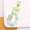 Llavero Colgante de Oso de Dibujos Animados Lindo para Hacer Tú Mismo Accesorios de Cuentas Redondas de Agujero Recto de Color Caramelo Decoración para Funda de Auriculares