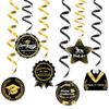 Suprimentos para Festa da Temporada de Formatura de 2026 Decorações Espirais Penduradas para Formatura Ornamentos Pendurados de PVC para Cerimônia de Formatura Decorações Espirais Penduradas