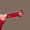 Grampo de Cabelo Elegante com Pérolas para Mulheres, Presilha de Metal com Laço Preto, Presilha Lateral de Alto Padrão, Presilha para Franja, Simples Presilha Bico de Pato