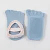 Calcetines de cinco dedos con ribete de encaje, calcetines antideslizantes profesionales estilo ballet para mujer, calcetines cortos para deportes de interior y fitness
