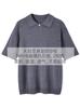 Polo de Punto de Lino Tencel de Fondo Plano de Manga Corta Camiseta de Verano Nueva Americana Casual de Negocios Camiseta de Fondo para Hombre