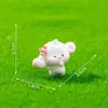 Paisaje en miniatura, linda cesta de flores para salida de primavera, figura de conejito, adorable decoración de jardín, accesorios decorativos DIY, adornos pequeños
