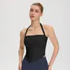 Chaleco de Yoga para Mujer con Almohadillas en el Pecho, Top Deportivo de Cuello Halter, Top de Pilates y Fitness sin Espalda, Moderno y Sexy 62104