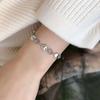 Pulsera con Anillo en Forma de Corazón para Mujer, Moda Vintage, Artesanía Pesada, Estilo Nuevo Dulce y Genial, Joyería Hip-Hop Personalizada