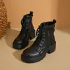 Botines de Tacón Alto Retro 2026 para Mujer, Elegantes con Cremallera Lateral, Estilo Británico de Otoño, Hebilla de Cinturón, Nuevos Botines Martin de Punta Redonda