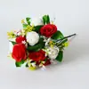 Flores artificiales al por mayor de fábrica, ramo de rosas de 12 cabezas para decoración de restaurantes, dormitorios, salas de estar, flores artificiales, venta caliente transfronteriza