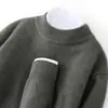 Suéter informal de punto de cachemira para hombre Bai Cai Rong, cuello alto medio, nuevo para otoño e invierno, estilo relajado, suéter liso