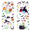 Pegatinas electrostáticas para ventana de fantasma lindo con degradado transfronterizo, pegatinas de calabaza y murciélago sin adhesivo, decoración de ventana de Halloween al por mayor