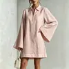 Vestido Casual de Manga Larga Sólido con Cuello Solapa y Media Cremallera, Holgado y Delgado, Comercio Exterior Transfronterizo Europeo y Americano para Amazon 2026