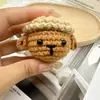 Llavero de lana hecho a mano con ganchillo, oso cachorro creativo, adornos para bolso, accesorios de ganchillo, colgante pequeño de punto DIY