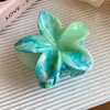 2025 Pinza para el Cabello de Plumeria Degradada Pinza de Tiburón Dulce Fresco Floral Colorido Accesorio para el Cabello Venta al por Mayor Vacaciones de Verano