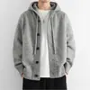 Novo casaco de suéter com capuz vintage outono e inverno, ombros caídos relaxados, caimento solto, afina a silhueta, cardigã de tricô com zíper, casual, multicolor