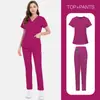 Roupa de Trabalho para Salão de Beleza, Roupa Cirúrgica para Sala de Operações, Traje Uniforme de Enfermeira Elástico de Manga Curta para Doutor, Exportação