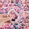 50 lindas pegatinas de graffiti de belleza rosa transfronterizas, pegatinas decorativas impermeables para equipaje, pegatinas para niños al por mayor