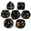 Jogo de Tabuleiro Dungeons and Dragons Conjunto de 7 Peças Olho de Tigre Azul Padrão RPG Dnd Diamante Multifacetado