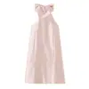Atacado de Roupas Femininas Transfronteiriças Estilo Europeu e Americano 2026 Nova Moda Vestido Elegante Feminino com Laço de Cetim Elegante