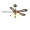 Lámpara Ventilador de Techo Vintage Estilo Francés para Restaurante, Lámpara Ventilador Retro Americana con Hojas de Ratán para Sala de Estar, Lámpara Ventilador Silenciosa de Frecuencia Variable