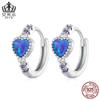Pendientes Evelle de plata de ley s925 con ópalo morado y hebilla en forma de corazón, combinables, con forma de corazón, joyería para mujer BSE865