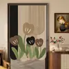 Cortina de Puerta Creativa con Forma y Diseño Impreso para Privacidad, Cortina Divisoria sin Taladro, Estilo Chino Nuevo con un Toque Artístico de Alta Gama, Cortina Decorativa