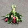 Flor Artificial de Tulipán Simulado con 7 Cabezas de Pegamento Suave de Silicona y Material PU Decoración del Hogar Fotografía Flor Falsa Uso en Bodas