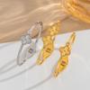 Novo Abridor Elástico Flor de Quatro Folhas Pulseira de Aço Titânio Moda Europeia e Americana Feminina Cor Ins Sem Cor Pulseira Versátil Joia