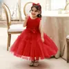 Vestido de Niña Nuevo Sin Mangas Bebé de un Año Vestido de Princesa para Boda Vestido Francés Poncho Vestido de Princesa Vestido de Malla