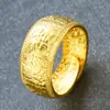 Popular Anillo Ajustable Chapado en Oro de 24 Quilates para Hombre, Retención de Color Duradera, Joyería de Oro Arenado, Latón Chapado en Oro Imitación para Mujer