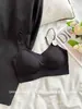 Sujetador Veraniego Ultra Fino de Sensación Hielo Sin Costuras con Copas Fijas, Cómodo y Transpirable, Recogida y Elevación de Pecho Pequeño, Soporte Lateral del Pecho, Hermoso Espalda