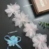 Flor de Hilo Estéreo con Degradado de Organza de 8 cm Decoración Materiales Manualidades DIY Adorno para el Cabello Ropa Decoración de Bodas