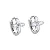 Pendientes de trébol de circonita con microincrustaciones de plata esterlina S925 para mujer, aretes de aro con perforación de oreja artística de nicho simple y temperamento para hueso de oreja